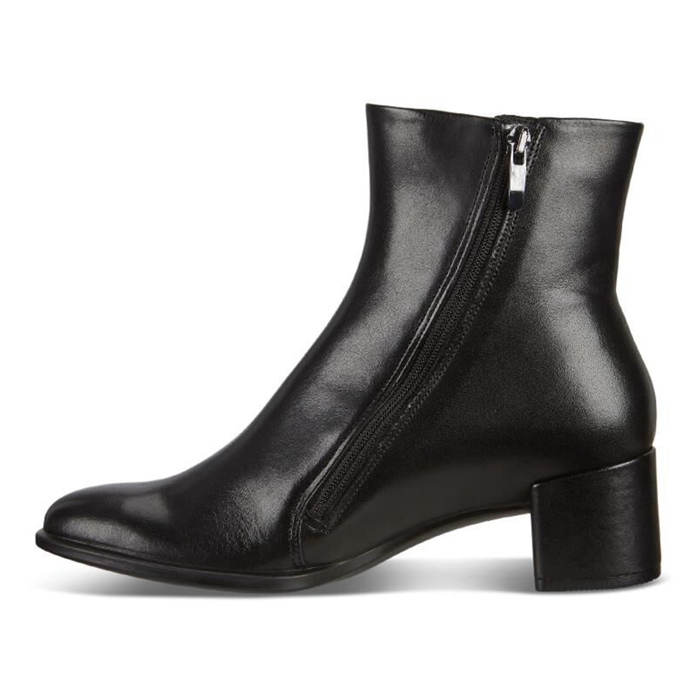 ECCO Womens Ankle Boots Black - Shape 35 Block Zippered - OUP-416589